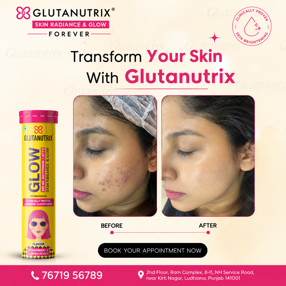 Glow (Glutathione Tablets Glowing & Brightening Skin) - 15 Tablets