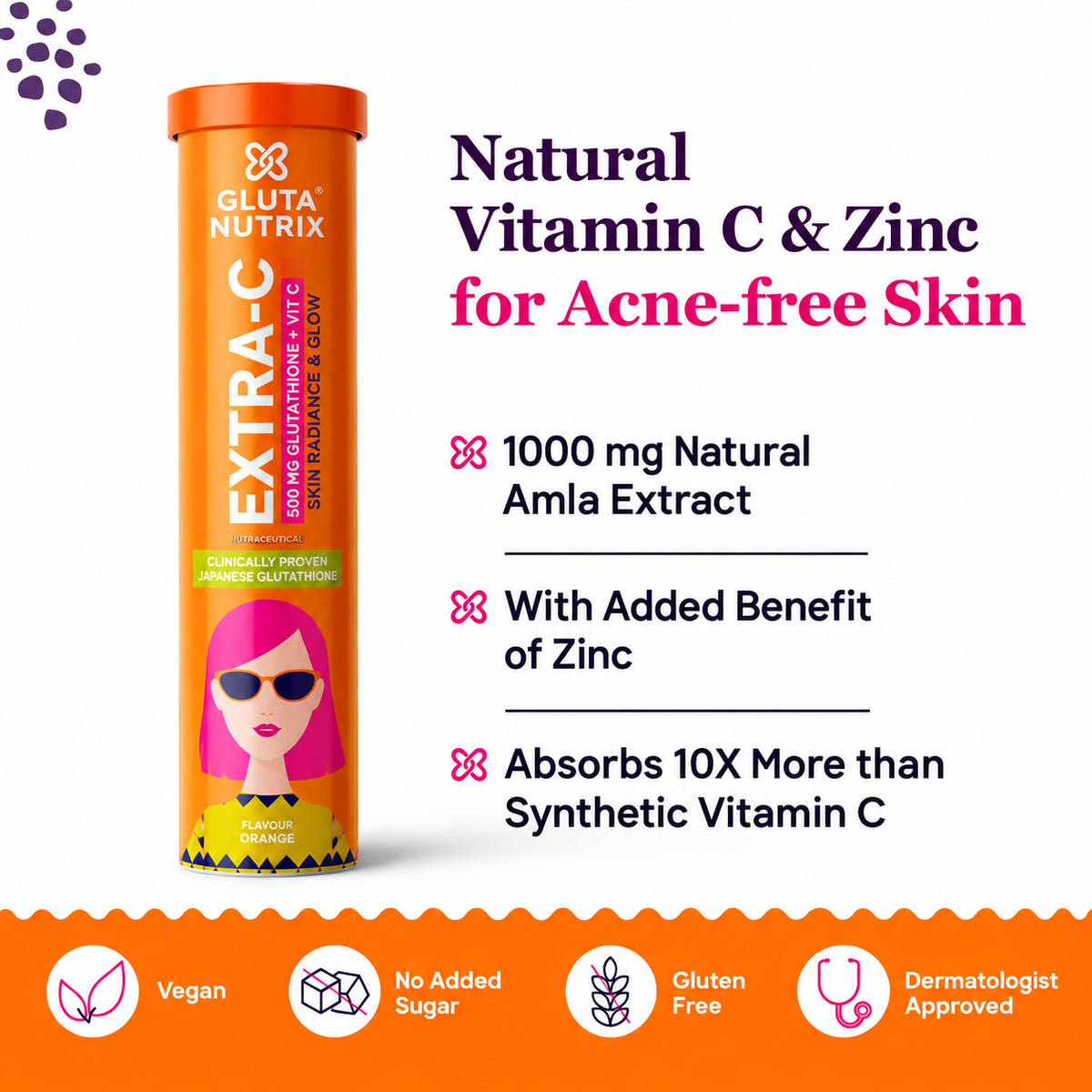 Glutanutrix Super C Vitamin C Effervescent Tablets Vitamin C & Zinc 15 Tablet